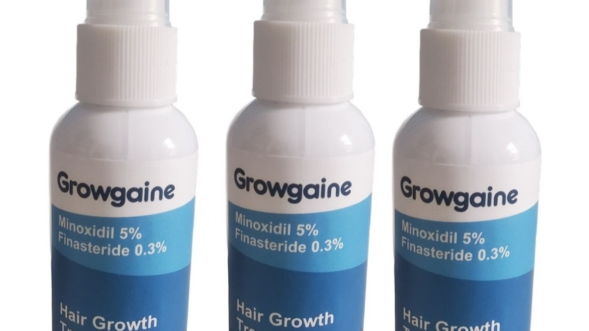 Growgaine Finasteride (Propecia) with Minoxidil Hair Loss Spray 3pcs