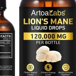 ArtoaLabs Lion's Mane Mushroom Drops Multivitamins for Immunity & Stress