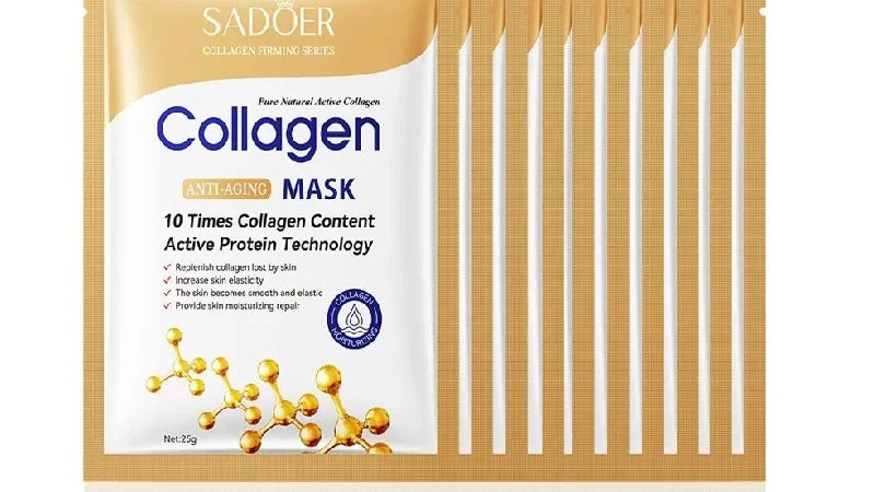 10pcs Collagen Sheet Mask Anti Aging Hydrating Firming Moisturizing Wrinkle Repa - Image 2