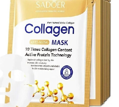 10pcs Collagen Sheet Mask Anti Aging Hydrating Firming Moisturizing Wrinkle Repa